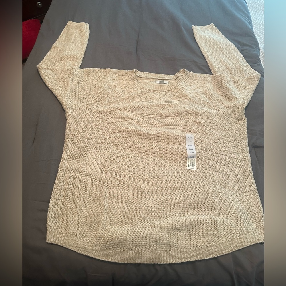 Sweater by Croft and barrow. Cream color Size xxl never worn smoke free home